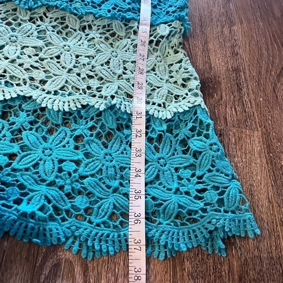 VINTAGE Crochet aqua bleu size small brand solitaire - Picture 5 of 7